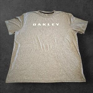 Oakley Gray Logo T-Shirt Mens‎ XXL Regular Fit Short Sleeve Tee
